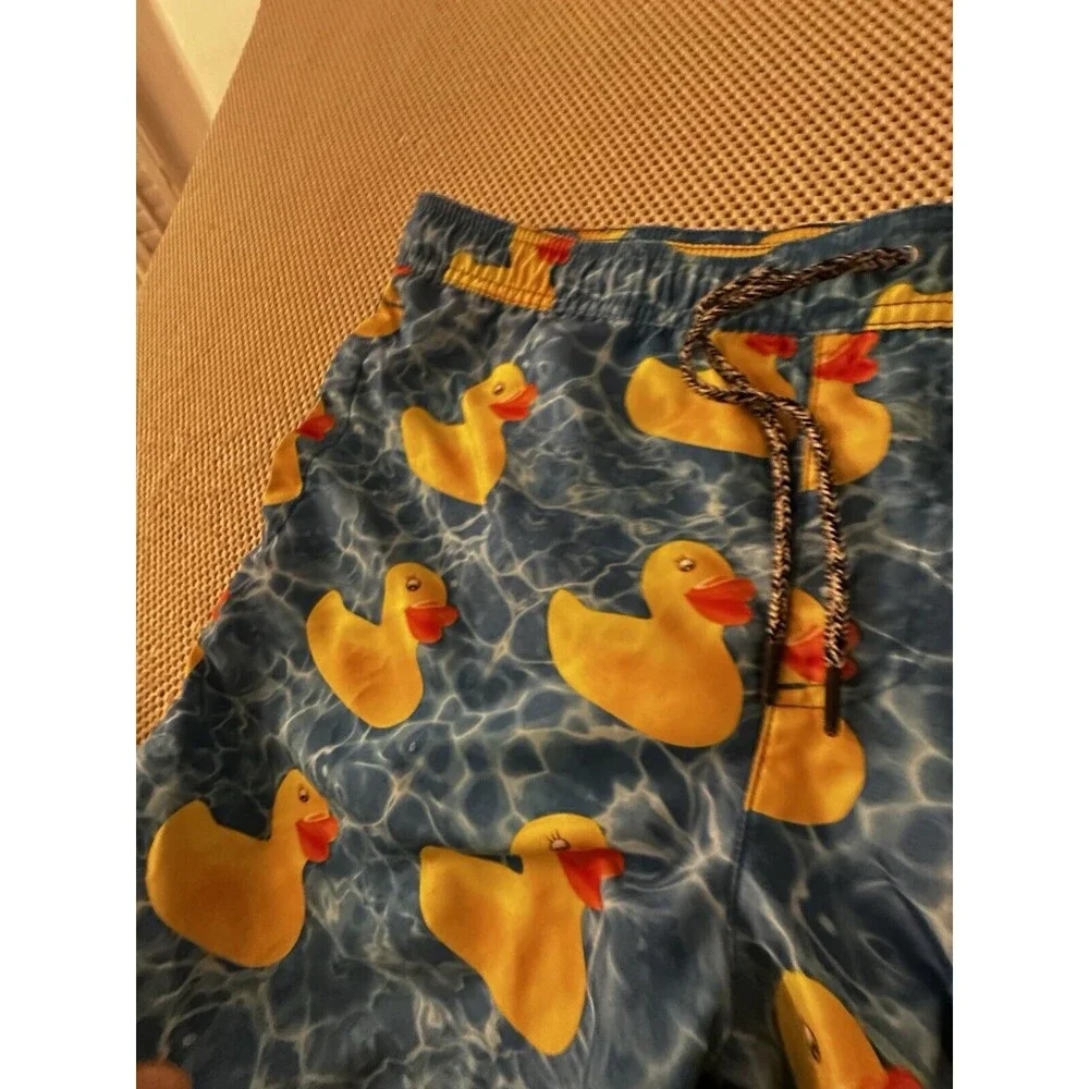 Neff Swim Trunks Shorts‎ Mens Size Small Rubber Duck Drawstring Elastic Waist S